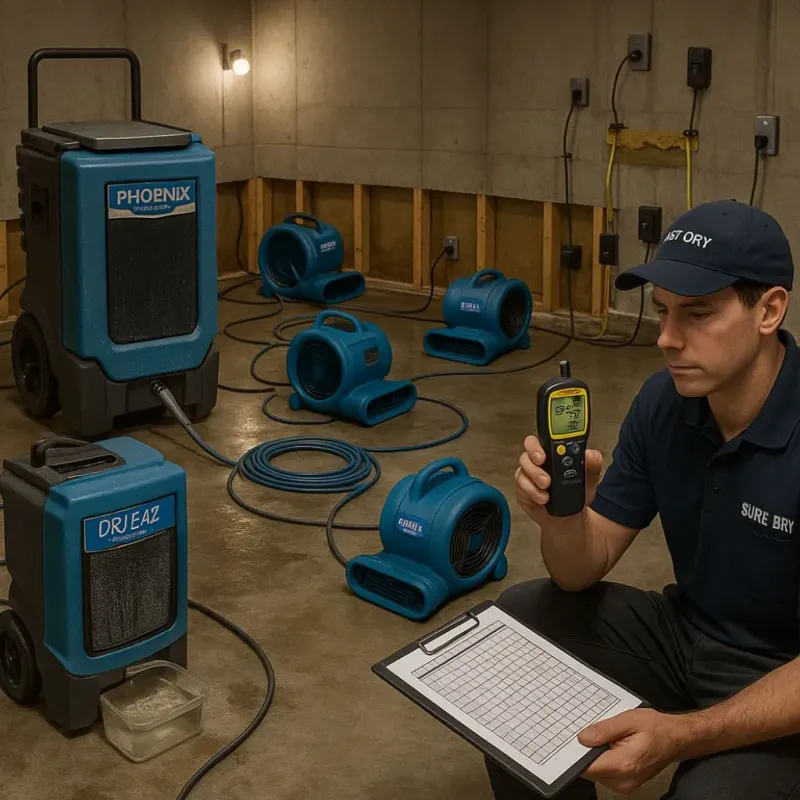 Structural Drying and Dehumidification process in Clarkston, MI